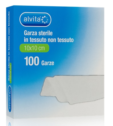 ALVITA GARZA STERILE IN TESSUTO NON TESSUTO 10X10CM 100 PEZZI - Pharmaleader