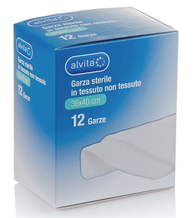 ALVITA GARZA STERILE IN TESSUTO NON TESSUTO 36X40CM 12 PEZZI - Pharmaleader