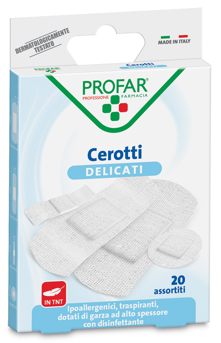CEROTTO TESSUTO NON TESSUTO DELICATO ASSORTITI 20 PEZZI PROFAR - Pharmaleader