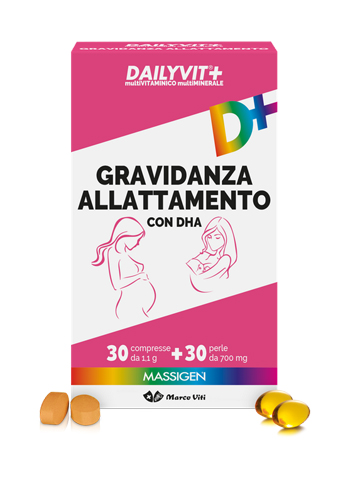 MASSIGEN GRAVIDANZA ALLATTAMENTO CON ACIDO FOLICO MULTIVITAMINICO E MULTIMINERALE 30 COMPRESSE RIVESTITE DA 1,1 G + 30 PERLE DA 700 MG - Pharmaleader