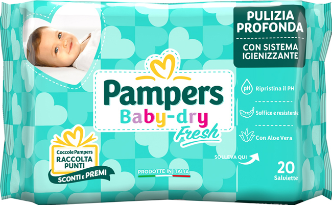 SALVIETTINE UMIDIFICATE PAMPERS BABY FRESH 30% + CONSISTENTE 20 PEZZI - Pharmaleader
