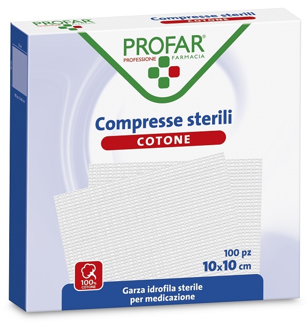GARZA IDROFILA PROFAR COMPRESSA STERILE 10X10 CM 100 PEZZI - Pharmaleader