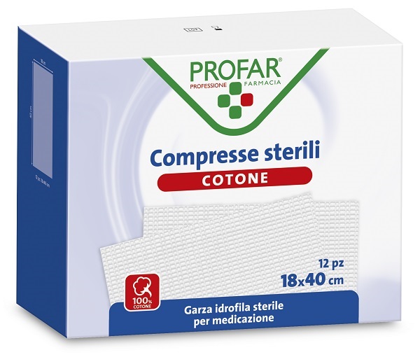GARZA IDROFILA PROFAR COMPRESSA STERILE 18X40 CM 12 PEZZI - Pharmaleader