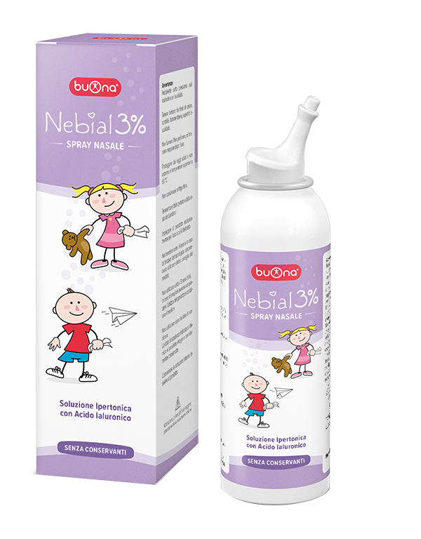 NEBIAL SOLUZIONE SALINA IPERTONICA DI SODIO CLORURO AL 3% CON ACIDO IALURONICO SPRAY NASALE 100 ML - Pharmaleader