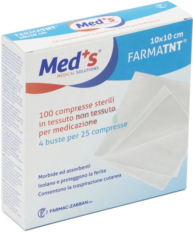 GARZA COMPRESSA MEDS TESSUTO NON TESSUTO 10X10CM 100 PEZZI - Pharmaleader