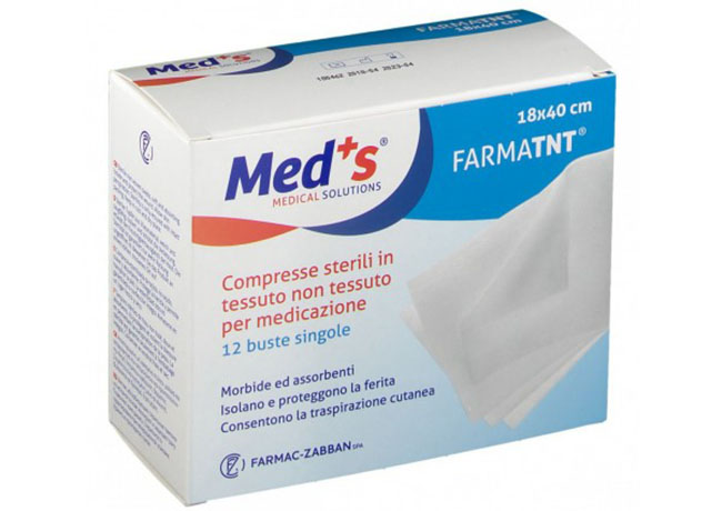 GARZA COMPRESSA MEDS TESSUTO NON TESSUTO 18X40CM 12 PEZZI - Pharmaleader