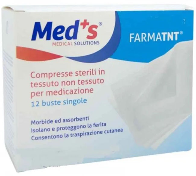 GARZA COMPRESSA MEDS TESSUTO NON TESSUTO PEEL OPEN 10X10CM 12 PEZZI - Pharmaleader