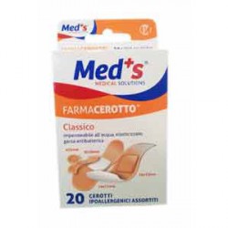 CEROTTO MEDS STRIP POLIURETANO IPOALLERGENICO CLASSICO ASSORTITI 20 PEZZI - Pharmaleader