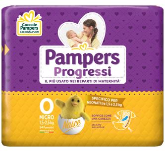PAMPERS PROGRESSI MICRO PANNOLINI PER BAMBINI 24 PEZZI - Pharmaleader