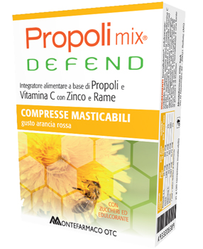 PROPOLI MIX DEFEND 30 COMPRESSE MASTICABILI GUSTO ARANCIA - Pharmaleader