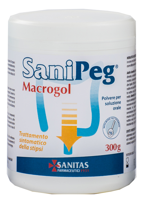 SANIPEG MACROGOL POLVERE PER SOLUZIONE ORALE BARATTOLO 300 G - Pharmaleader
