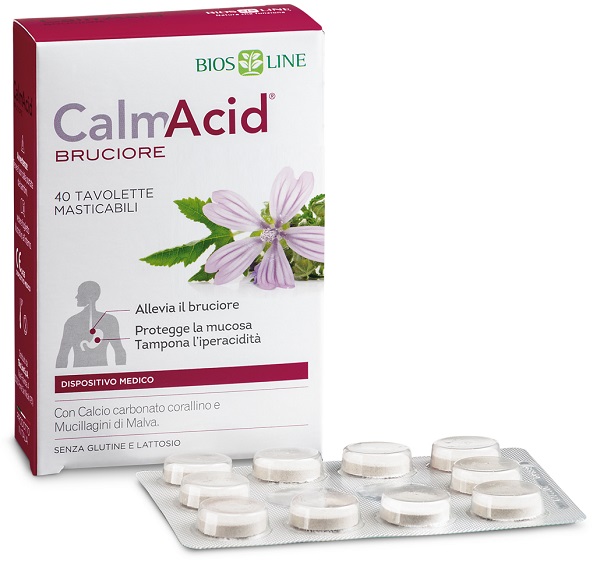 BIOSLINE CALMACID BRUCIORE 40 TAVOLETTE MASTICABILI - Pharmaleader