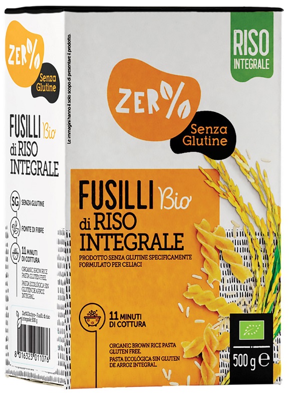 ZERO% GLUTINE FUSILLI DI RISO INTEGRALE SENZA GLUTINE BIO 500 G - Pharmaleader