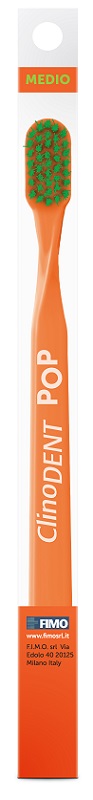 CLINODENT POP ARANCIONE SPAZZOLINO DA DENTI MEDIO - Pharmaleader