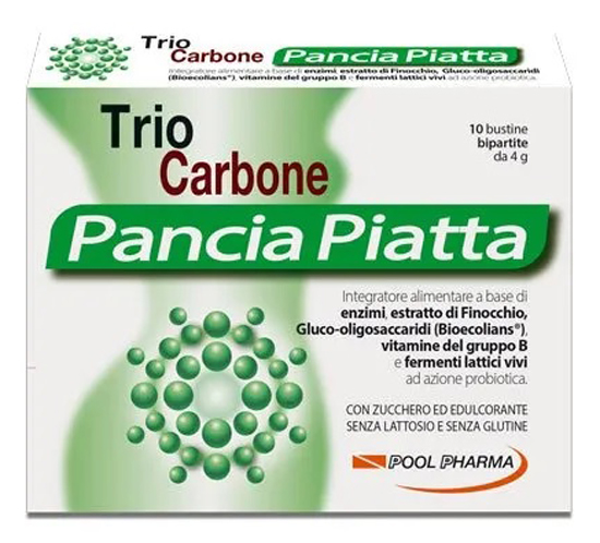 TRIOCARBONE PANCIA PIATTA 10 BUSTINE BIPARTITE 4 G - Pharmaleader