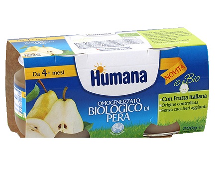 HUMANA OMOGENEIZZATO PERA BIO 2 VASETTI 100 G - Pharmaleader