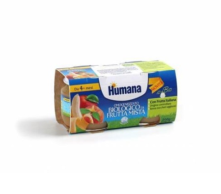 HUMANA OMOGENEIZZATO FRUTTA MISTA BIO 2 VASETTI 100 G - Pharmaleader