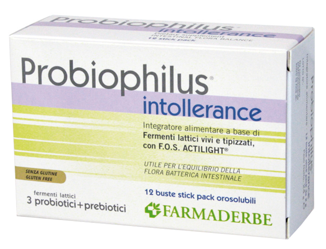 PROBIOPHILUS INTOLLERANCE 12 STICK PACK - Pharmaleader