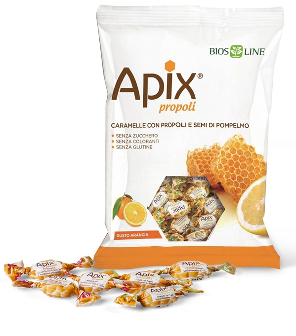 APIX PROPOLI CARAMELLA ARANCIA 50 G BIOSLINE - Pharmaleader