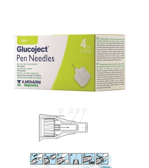 AGO PER PENNA DA INSULINA GLUCOJECT LUNGHEZZA 4 MM GAUGE 32 100 PEZZI - Pharmaleader
