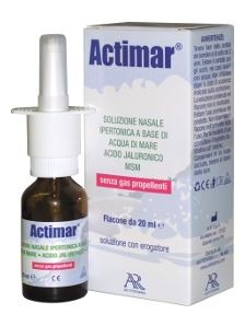 ACTIMAR SOLUZIONE NASALE SPRAY SALINA 3% CON ACIDO IALURONICO + MSM 20 ML CON EROGATORE - Pharmaleader