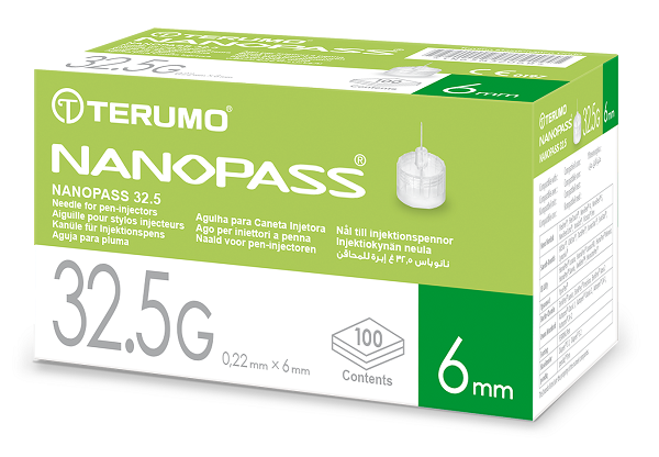 AGO PER PENNA DA INSULINA NANOPASS 32,5 GAUGE LUNGHEZZA 6 MM 100 PEZZI - Pharmaleader