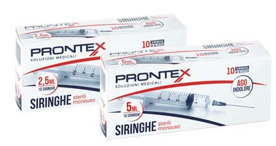 SIRINGA PRONTEX 2,5 ML AGO IND 10 PEZZI - Pharmaleader