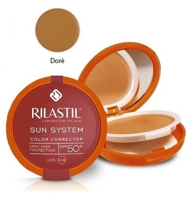RILASTIL SUN SYSTEM PHOTO PROTECTION THERAPY SPF50+ COMPATTO DORE' 10 ML - Pharmaleader