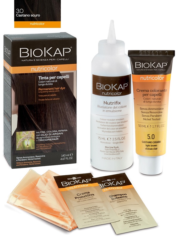 BIOKAP NUTRICOLOR 3,0 NEW CASTANO SCURO TINTA TUBO + FLACONE - Pharmaleader