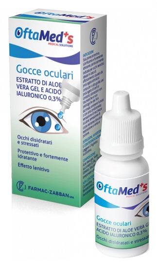 OFTAMED'S GOCCE OCULARI OCCHI DISIDRATATI E STRESSATI ESTRATTO ALOE VERA GEL E ACIDO IALURONICO 0,3% 10 ML - Pharmaleader