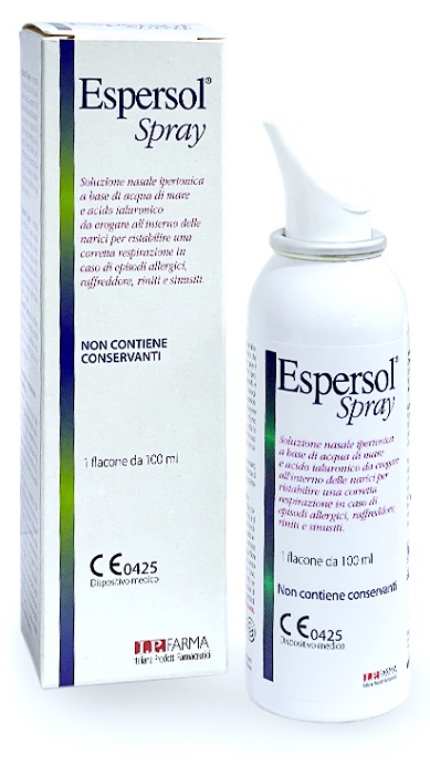 SOLUZIONE NASALE ESPERSOL SPRAY IPERTONICA A BASE DI ACQUA DI MARE E ACIDO IALURONICO 0,02% 100ML - Pharmaleader