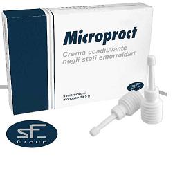 CREMA RETTALE MICROPROCT IN MICROCLISMI COADIUVANTE NEGLI STATI EMORROIDARI 6 PEZZI DA 8 G - Pharmaleader