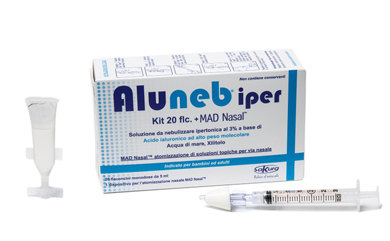 ALUNEB KIT SOLUZIONE IPERTONICA 3% 20 FLACONCINI + MAD NASAL ATOMIZZATORE - Pharmaleader