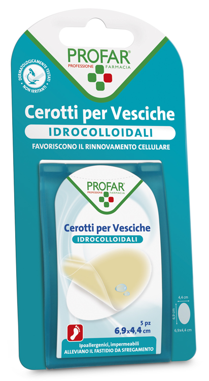 CEROTTO VESCICHE IDROCOLLOIDALE PROFAR 6,9X4,4 5 PEZZI - Pharmaleader