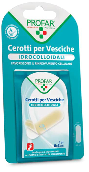 CEROTTO VESCICHE IDROCOLLOIDALE PROFAR 6X2 CM 6 PEZZI - Pharmaleader