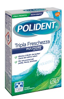 POLIDENT TRIPLA FRESCHEZZA 66 COMPRESSE - Pharmaleader
