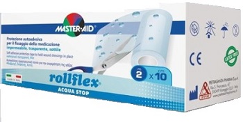 CEROTTO IMPERMEABILE PER FISSAGGIO MEDICAZIONI MASTER-AID ROLLFLEX A-STOP M 10X10 CM - Pharmaleader