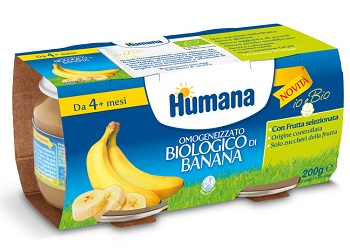 HUMANA OMOGENEIZZATO BANANA BIOLOGICO 2 VASETTI 100 G - Pharmaleader