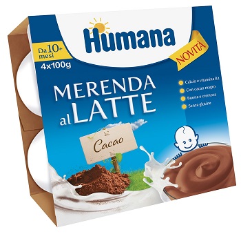 HUMANA MERENDA AL LATTE GUSTO CIOCCOLATO 100 G 4 PEZZI - Pharmaleader