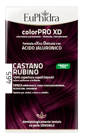 EUPHIDRA COLORPRO XD 465 CAST RUBINO GEL COLORANTE CAPELLI IN FLACONE + ATTIVANTE + BALSAMO + GUANTI - Pharmaleader