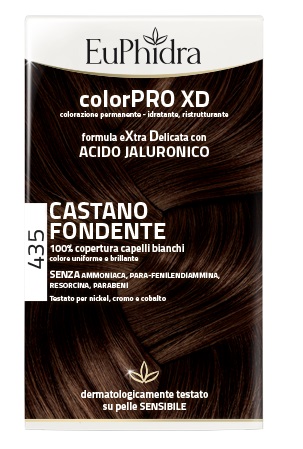 EUPHIDRA COLORPRO XD 435 CASTANO FONDENTE GEL COLORANTE CAPELLI IN FLACONE + ATTIVANTE + BALSAMO + GUANTI - Pharmaleader