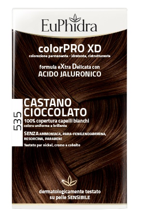 EUPHIDRA COLORPRO XD 535 CASTANO CIOCCOLATO GEL COLORANTE CAPELLI IN FLACONE + ATTIVANTE + BALSAMO + GUANTI - Pharmaleader