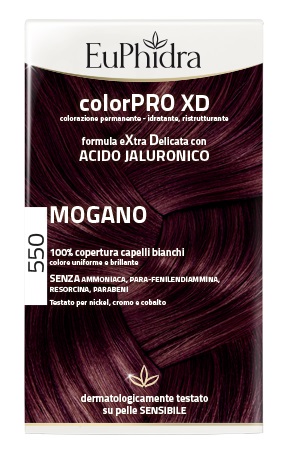 EUPHIDRA COLORPRO XD 550 MOGANO GEL COLORANTE CAPELLI IN FLACONE + ATTIVANTE + BALSAMO + GUANTI - Pharmaleader