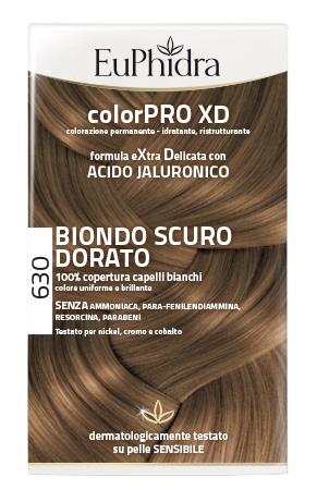 EUPHIDRA COLORPRO XD 630 BIONDO SCURO DORATO GEL COLORANTE CAPELLI IN FLACONE + ATTIVANTE + BALSAMO + GUANTI - Pharmaleader