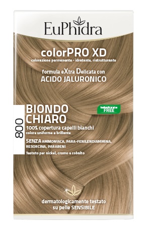 EUPHIDRA COLORPRO XD 800 BIONDO CHIARO GEL COLORANTE CAPELLI IN FLACONE + ATTIVANTE + BALSAMO + GUANTI - Pharmaleader