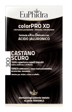 EUPHIDRA COLORPRO XD 300 CASTANO SCURO GEL COLORANTE CAPELLI IN FLACONE + ATTIVANTE + BALSAMO + GUANTI - Pharmaleader