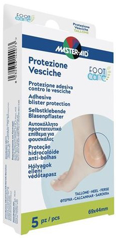 IDROCOLLOIDE MASTER-AID FOOTCARE VESCICHE TALLONE 69X44 MM 5 PEZZI A1 - Pharmaleader