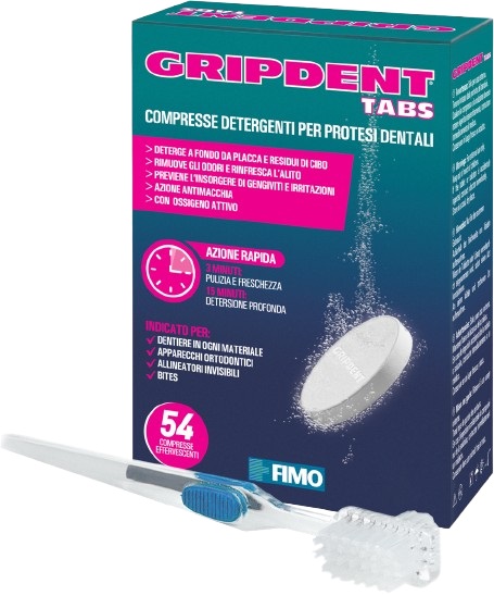 GRIPDENT TABS 54 COMPRESSE + SPAZZOLINO PULITORE - Pharmaleader