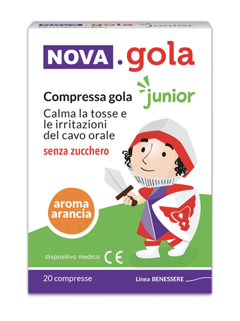NOVA GOLA JUNIOR ARANCIA 20 COMPRESSE SENZA ZUCCHERO - Pharmaleader