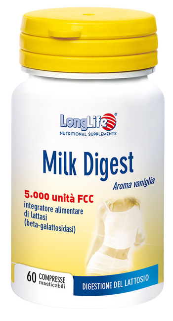 LONGLIFE MILK DIGEST 60 COMPRESSE MASTICABILI - Pharmaleader
